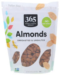 365 by Whole Foods Market raw California almonds in a resealable bag for fresh snacking
