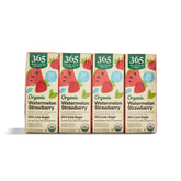 365 by Whole Foods Market watermelon-strawberry juice box front view, 8-pack, 6.75 fl oz each.