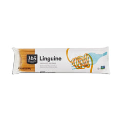 365 Linguine 16oz packfront — authentic Italian pasta, ideal for any sauce.