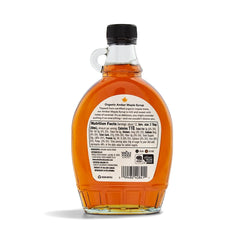 365 Maple Syrup bottle with pancakes on plate for breakfast inspiration
