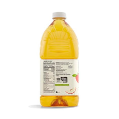 Close-up of 365 by Whole Foods Market apple juice label highlighting organic ingredients.