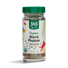 365 by Whole Foods Market Organic Black Pepper Ground bottle for everyday seasoning.