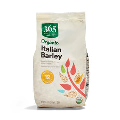 365 by Whole Foods Market Organic Italian Barley bag closeup highlighting fiber-rich grain
