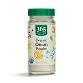 365 by Whole Foods Market organic onion powder jar close-up for versatile seasoning.