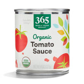 365 by Whole Foods Market Organic Tomato Sauce 8 oz can, ready as a pasta base.
