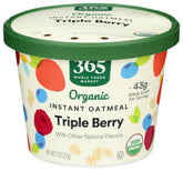 365 by Whole Foods Market organic triple berry instant oatmeal single-serve packet for on-the-go breakfasts.
