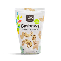365 by Whole Foods Market raw cashews in bag ready to snack and enjoy wholesome goodness