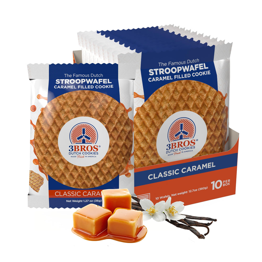 3Bros Stroopwafels Dutch caramel-filled waffles, perfect with coffee