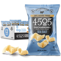 4505 Sea Salt Chicharrones bag, a crispy on-the-go snack.