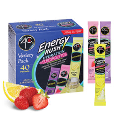 4C Energy Rush PSD variety pack box on a desk ideal for on-the-go hydration.