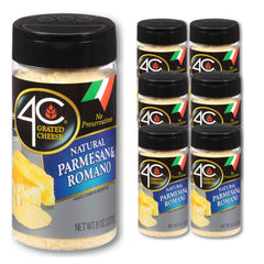 4C Grated Parmesan Romano canister with shaker top ideal for quick topping on meals
