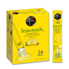 4C Lemonade packet pour demonstrates quick pitcher-ready flavor without sugar