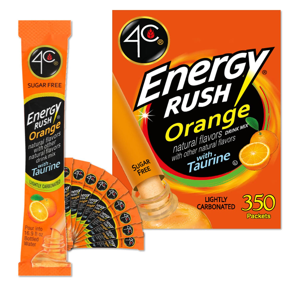 4C Energy Rush Stix orange bottle for on-the-go hydration