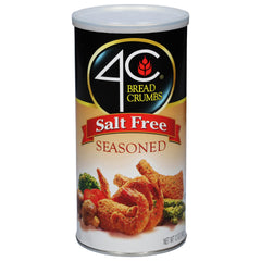4C Premium Bread Crumbs salt free bag highlights versatile, healthier seasoning for home cooking.