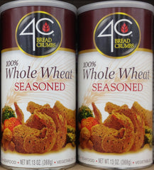 4C Premium Bread Crumbs pack image shows whole wheat, Pecorino Romano seasoning for flavorful coatings.