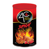 4C Premium Spicy Bread Crumbs package closeup highlighting fiery blend for bold flavor.