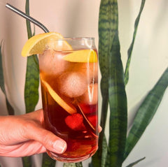 4C Raspberry Tea in glass, inviting flavor for picnics and gatherings