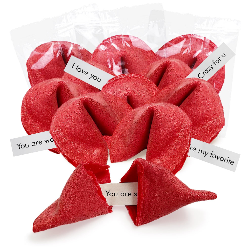 4E's Novelty love fortune cookies in bulk packaging for easy party setup