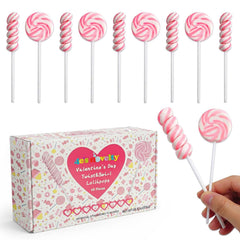 4E's Novelty pink swirl lollipops for party favors and gifts