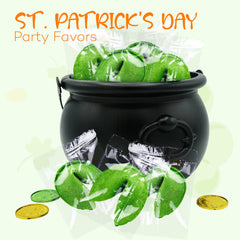 4E's Novelty green fortune cookies bulk wrapped for sharing.