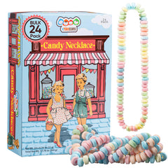4YoreElves candy necklaces displayed in pastel display box for an easy party setup