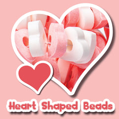 4YoreElves pink white heart beads on bracelets ideal for celebrations.