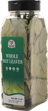 52USA Bay Leaves whole bottle showcases freshness and convenient use in simmered dishes.