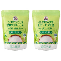 52USA glutinous rice flour 32-ounce bag shows premium fine powder for baking.