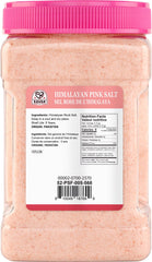 52USA Himalayan pink salt 5lb jar close up showing pink crystals