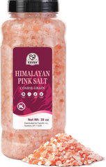 52USA Himalayan pink salt coarse grain close-up for gourmet seasoning.