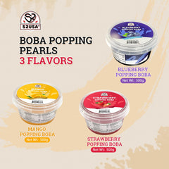 52USA mango popping boba pearls in a jar ready for smoothies and desserts