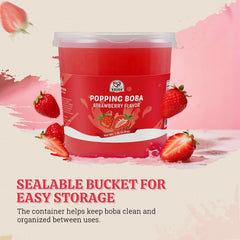 52USA Strawberry popping Boba on ice cream for desserts