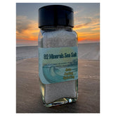 82 Minerals Sea Salt bottle shows premium Sel Gris for everyday finishing.