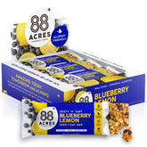 88 Acres Blueberry Lemon granola bar pack, gluten-free and school-safe snack option.