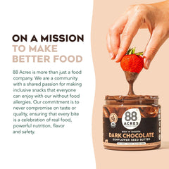 88 Acres Sunflower Butter for dipping fruit—versatile snack option.