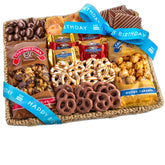 A Gift Inside birthday basket front view, perfect for celebrations and gifting.