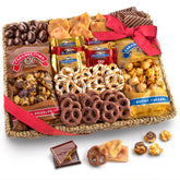 A Gift Inside grand gift basket featuring chocolate, caramel, and crunch for celebrations