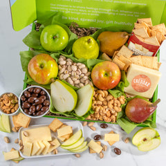 A Gift Inside olive oil sea salt crackers provide crisp bite to balance cheddar.