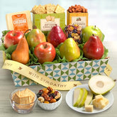 A Gift Inside Sympathy Fruit Basket fruit selection shows orchard-fresh varieties for a thoughtful condolence.