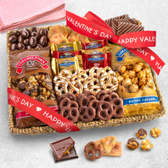 A Gift Inside valentines snack platter highlighting assorted chocolates and nuts