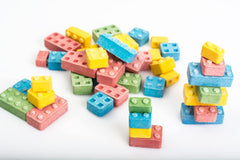 Colorful Building Block Candy bricks in red, green, yellow, and blue for vibrant displays.