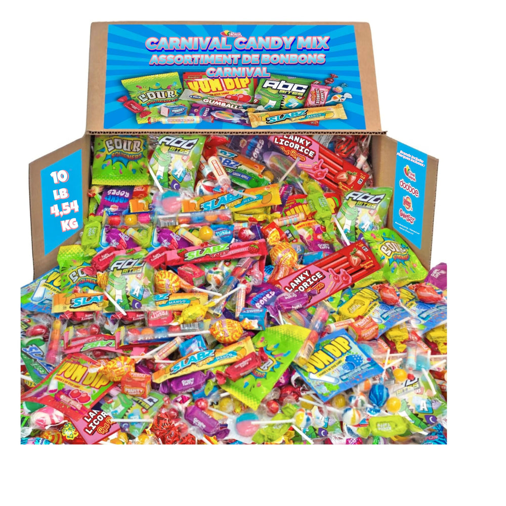 A Great Surprise bulk candy assortment in a colorful 10 lb display for parties