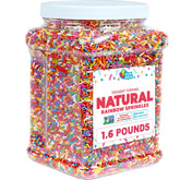 A Great Surprise rainbow sprinkles in a jar add vibrant color safely to desserts