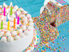 A Great Surprise pastel sprinkles enhance ice cream with playful color.