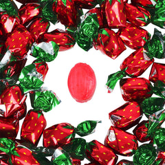 A Great Surprise strawberry bon bons in wrapper, ideal for sharing at events.