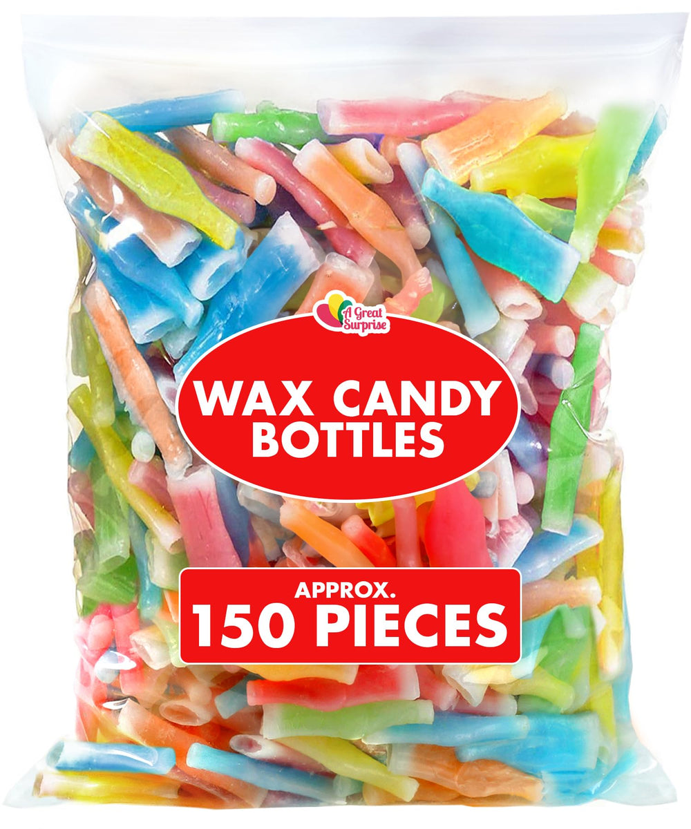 A Great Surprise wax bottle candy cherry flavor, ideal for party favors.