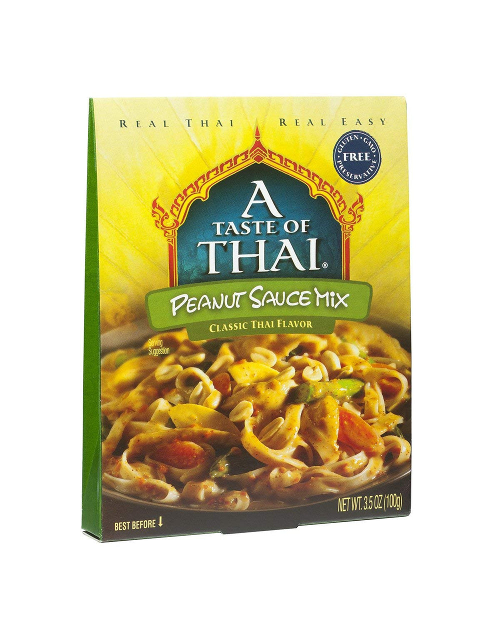 A Taste of Thai peanut sauce mix packets deliver quick, creamy Thai flavor for meals.