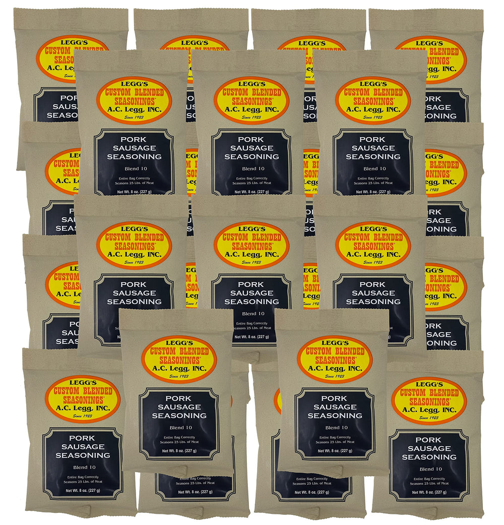 AC Leggs Blend 10 sausage seasoning 8 oz bottle delivers bold Southern flavor without MSG