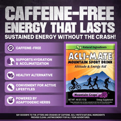 Glass with prepared Acli-Mate Grape drink for pre- or post-workout hydration.