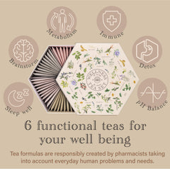 ACORUS Wellness Tea Set six flavors display for diverse tasting.